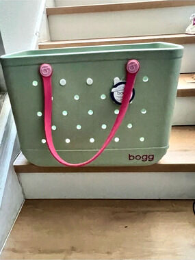 Bogg Original Bogg Bag Polka Dot Tote in Green & Pink